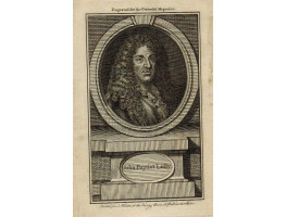 Engraved Portrait of Lully. Head and Shoulders, in wig,  in oval on pedestal,