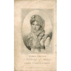 Engraved Portrait of Marie Louise, Half Length, in scarf and roses in oval, after Isabey by Meyer Engraved Portrait of Marie Louise, Half Length, in scarf and roses in oval, after Isabey by Meyer