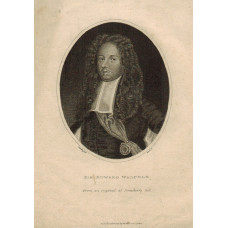 Engraved Portrait of  Walpole, Half Length, in wig, with sash and Garter star, in oval, after S. Harding by Birril