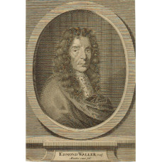 Engraved Portrait of Waller. when 76, Head and Shoulders, in wig, in oval, on pedestal, after Lely.