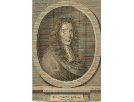 Engraved Portrait of Waller. when 76, Head and Shoulders, in wig, in oval, on pedestal, after Lely.
