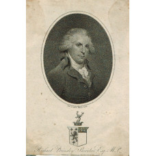 Engraved Portrait of Sheridan. Head and Shoulders, in oval, after Lochee.