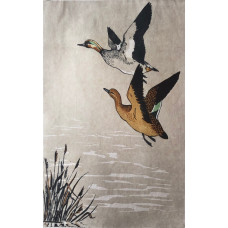 Two flying ducks.
