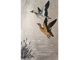 Two flying ducks.