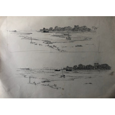 Two studies of same estuary scene.