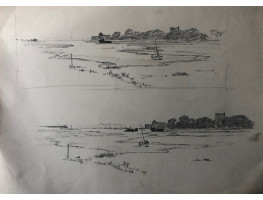 Two studies of same estuary scene.