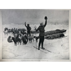 'Dr Nansen and Lieutenant Johansen Leaving the Fram Good-Bye Once More'.