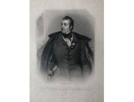 Engraved Portrait of George Earl of Winchilsea, Half-Length, to left, in octagonal frame, after Phillips by H. Robinson.