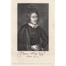 Engraved Portrait of May, Three quarter Length, holding book, Engraved Portrait of May, Three quarter Length, holding book,