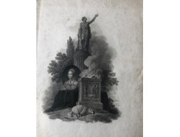 Engraved Portrait of Lady Jane Gray, Portrait bust, after Holbein, set beside memorial altar and statue, after Robert Smirke by Thomas Milton. Engraved Portrait of Lady Jane Gray, Portrait bust, after Holbein, set beside memorial altar and statue, after Robert Smirke by Thomas Milton.