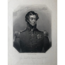 Engraved Portrait of Sir Frederick Trench Half-Length, in uniform, to right in octagonal frame, after Robson by H. Robinson.