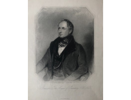 Engraved Portrait of Marquess of Londonderry, Half-Length, seated in octagonal frame, after John Bostock by Joseph Jenkins.
