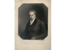 Engraved Portrait of Thomas 1st Baron Wallace, Half-Length, seated, in octagonal frame, by Joseph Brown.