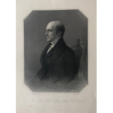 Engraved Portrait of Thomas Lefroy, Half-Length, seated to left, in octagonal frame, after G. Hayter by H. Robinson.