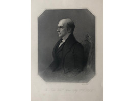 Engraved Portrait of Thomas Lefroy, Half-Length, seated to left, in octagonal frame, after G. Hayter by H. Robinson.