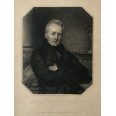 Engraved Portrait of Earl of Harrowby, Half-Length, seated in octagonal frame, after Madame Meunier by H.B. Hall.