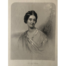 Engraved Portrait of The Lady Manners, Half Length, domed top, after John Hayter by W.J. Edwards Engraved Portrait of The Lady Manners, Half Length, domed top, after John Hayter by W.J. Edwards