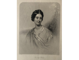 Engraved Portrait of The Lady Manners, Half Length, domed top, after John Hayter by W.J. Edwards