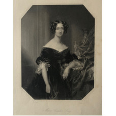 Engraved Portrait of Maria Countess Grey, Three Quarter Length, in octagonal frame, , after F.R. Say by J. Brown.