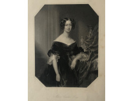 Engraved Portrait of Maria Countess Grey, Three Quarter Length, in octagonal frame, , after F.R. Say by J. Brown.