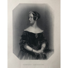 Engraved Portrait of Countess Camperdown,Three Quarter Length, standing, in octagonal frame,  after F. Stone by W.H. Egleton