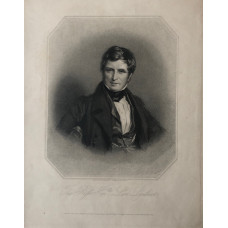 Engraved Portrait of Lord Lyndhurst, Half Length, seated, in octagonal frame, after A.E. Chalon by R.A. Artlett