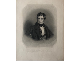 Engraved Portrait of Lord Lyndhurst, Half Length, seated, in octagonal frame, after A.E. Chalon by R.A. Artlett
