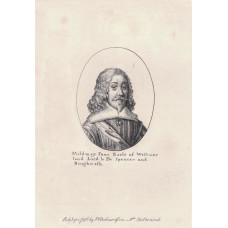 Engraved Portrait of Westmorland, Half-Length,wearing broad collar and sash, after the Hollar print.
