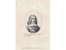 Engraved Portrait of Westmorland, Half-Length,wearing broad collar and sash, after the Hollar print.