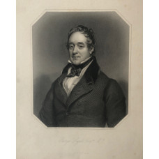 Engraved Portrait of Lyall, Half Length, in octagonal frame, after T. Phillips by H. Robinson.