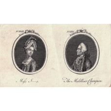 Tete a Tete Portrait, 'Miss J___S' & 'The Middlesex Champion', in ovals,