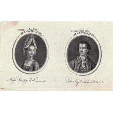 Tete a Tete Portrait, 'Miss Betsy Wil----x' & 'The Inflexible Patriot', in ovals,