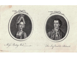 Tete a Tete Portrait, 'Miss Betsy Wil----x' & 'The Inflexible Patriot', in ovals,