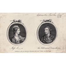 Tete a Tete Portrait, 'Miss S___r & 'The Hibernian Demosthenes', in ovals,