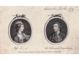 Tete a Tete Portrait, 'Miss S___r & 'The Hibernian Demosthenes', in ovals,