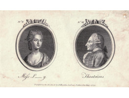 Tete a Tete Portrait, 'Miss L____y & ''Theatricus', in ovals,