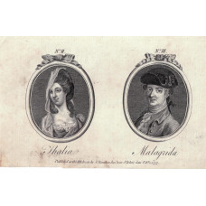 Tete a Tete Portrait, 'Thalia' & ''Malagrida', in ovals,