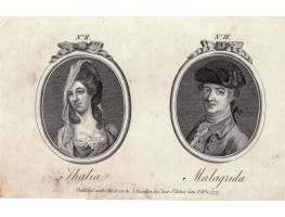 Tete a Tete Portrait, 'Thalia' & ''Malagrida', in ovals,