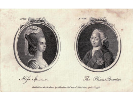 Tete a Tete Portrait, 'Miss Sp__c__r' & ''The Pliant Premier', in ovals,
