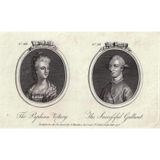 Tete a Tete Portrait,  'The Paphian Votary' & 'The Successful Gallant', in ovals,