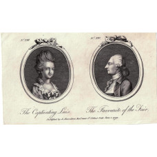 Tete a Tete Portrait,  'The Captivating Lais' & 'The Favourite of the Fair', in ovals,