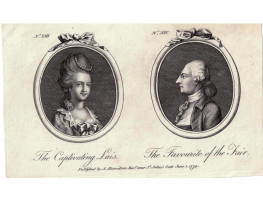 Tete a Tete Portrait,  'The Captivating Lais' & 'The Favourite of the Fair', in ovals,