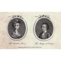 Tete a Tete Portrait,  'The adorable Alicia' & 'The Manager in Distressr', in ovals,