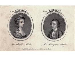 Tete a Tete Portrait,  'The adorable Alicia' & 'The Manager in Distressr', in ovals,