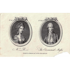 Tete a Tete Portrait,  'Mrs B___e' & 'The Ceremonial Master', in ovals,