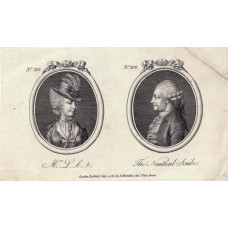 Tete a Tete Portrait,  'Mrs L__b_t' & 'The Nautical Scribe', in ovals,
