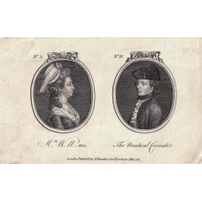 Tete a Tete Portrait,  'Mrs W_ll_ms' & 'The Nautical Cornuter', in ovals,