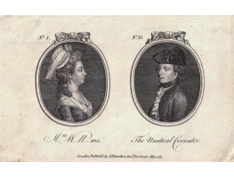 Tete a Tete Portrait,  'Mrs W_ll_ms' & 'The Nautical Cornuter', in ovals,