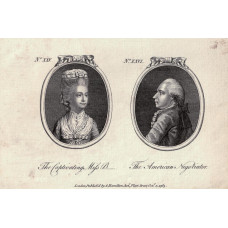 Tete a Tete Portrait,  'The Captivating Miss B___' & 'The American Negotiator', in ovals,