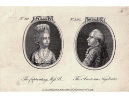Tete a Tete Portrait,  'The Captivating Miss B___' & 'The American Negotiator', in ovals,